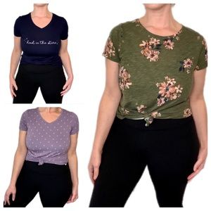 Lot of 3 SONOMA V-neck Tshirts: Everyday Tee and Everyday Lounge Essentials S/M